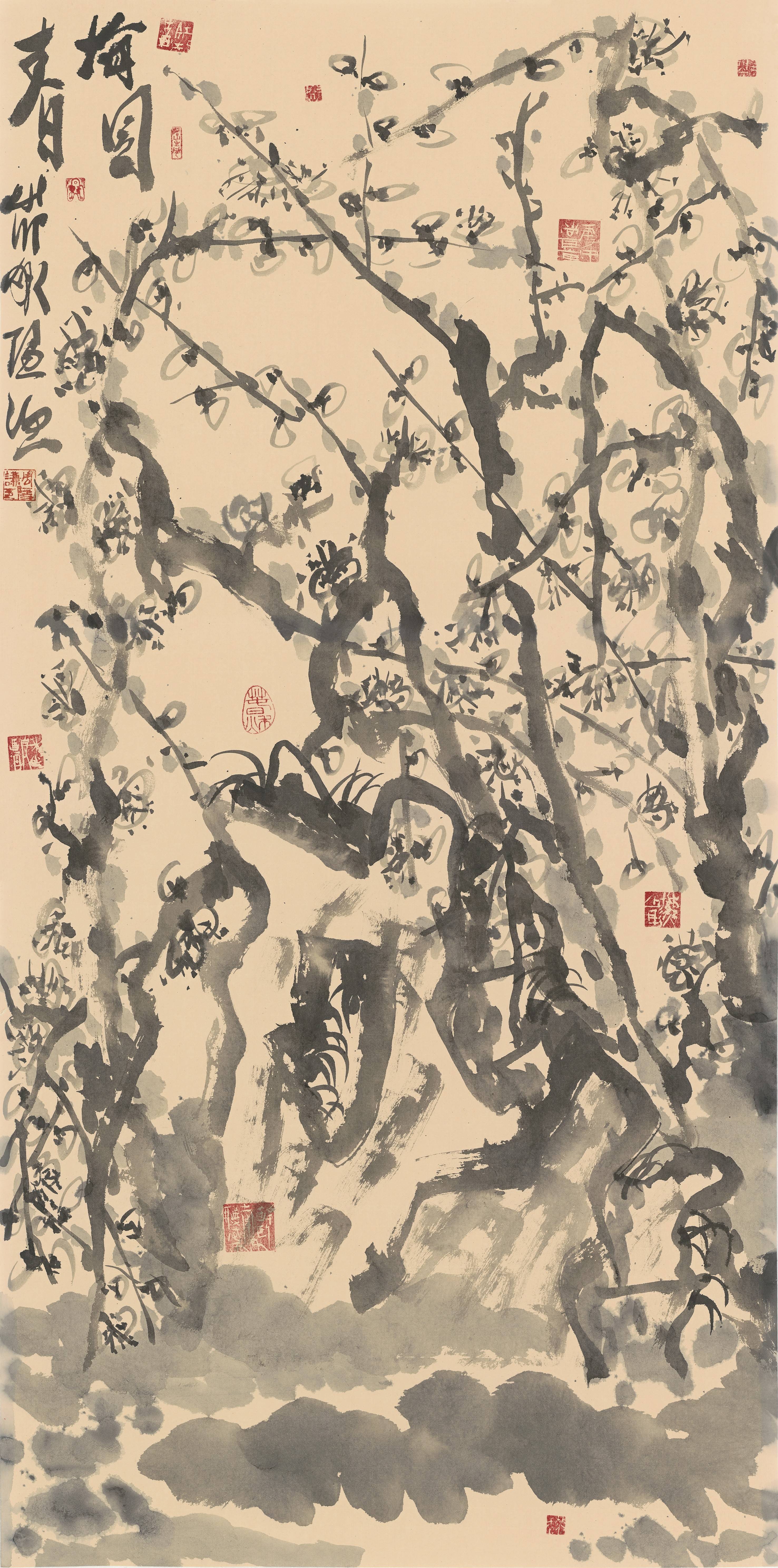 "中山画派创始人"大写意花鸟画家周隐谦笔下的松竹梅