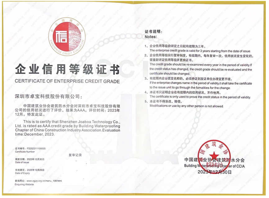 卓宝荣获企业信用等级3a 证书!