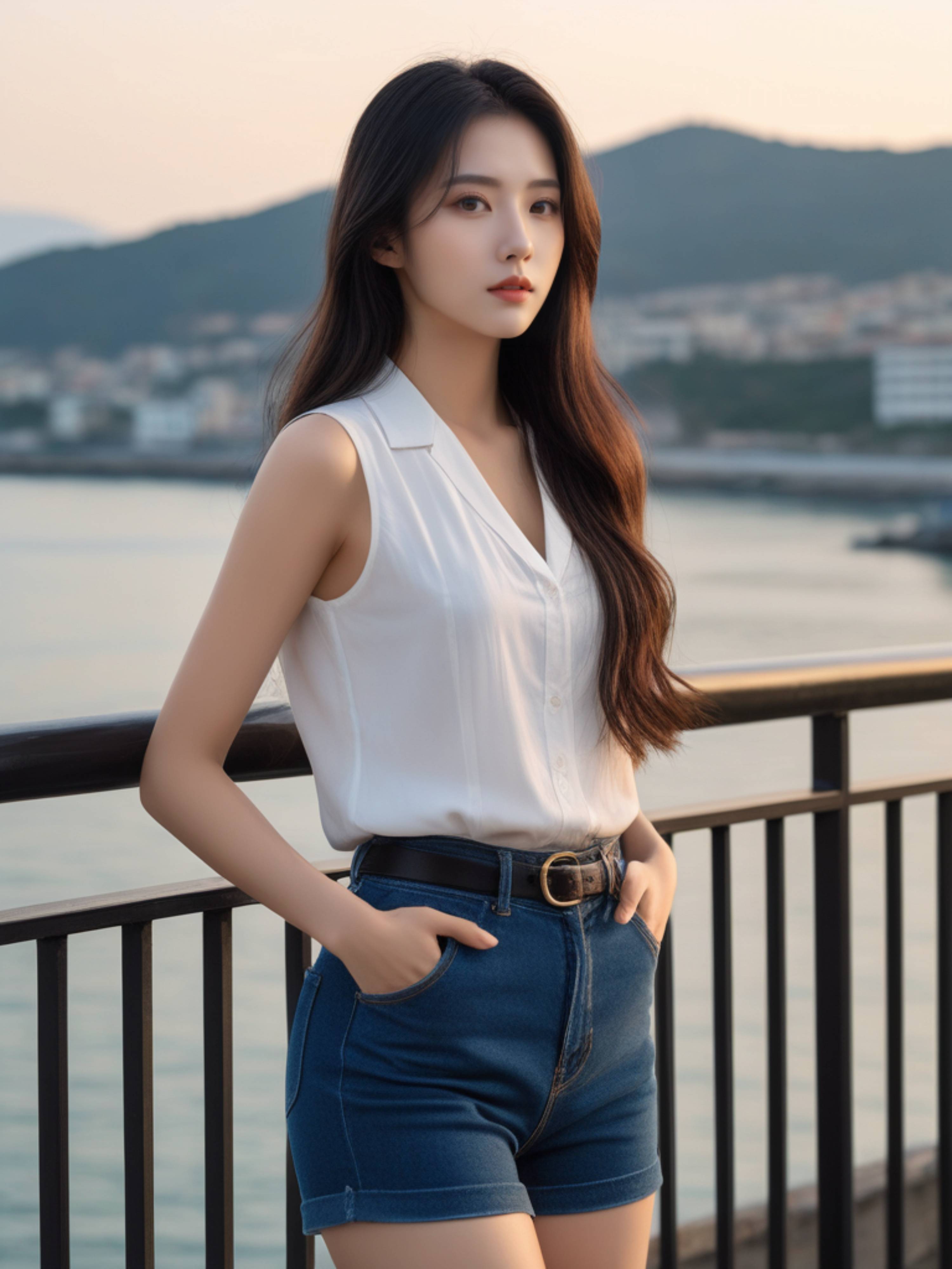 原创牛仔短裤邻家女孩时尚与纯真的完美结合