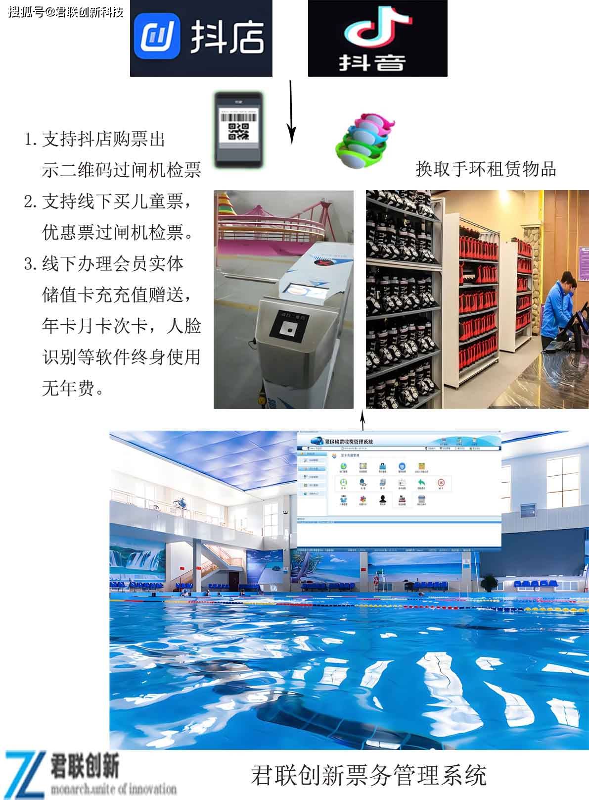 赣州游泳馆计时系统刷卡扫码付款闸机人脸识别