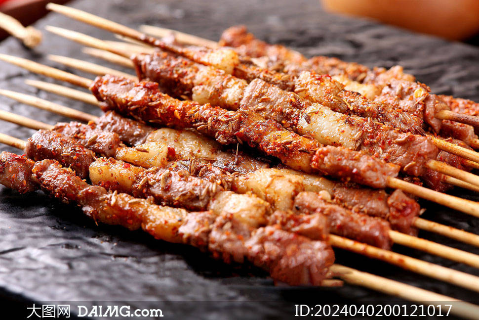 烧烤店美食羊肉串图片素材