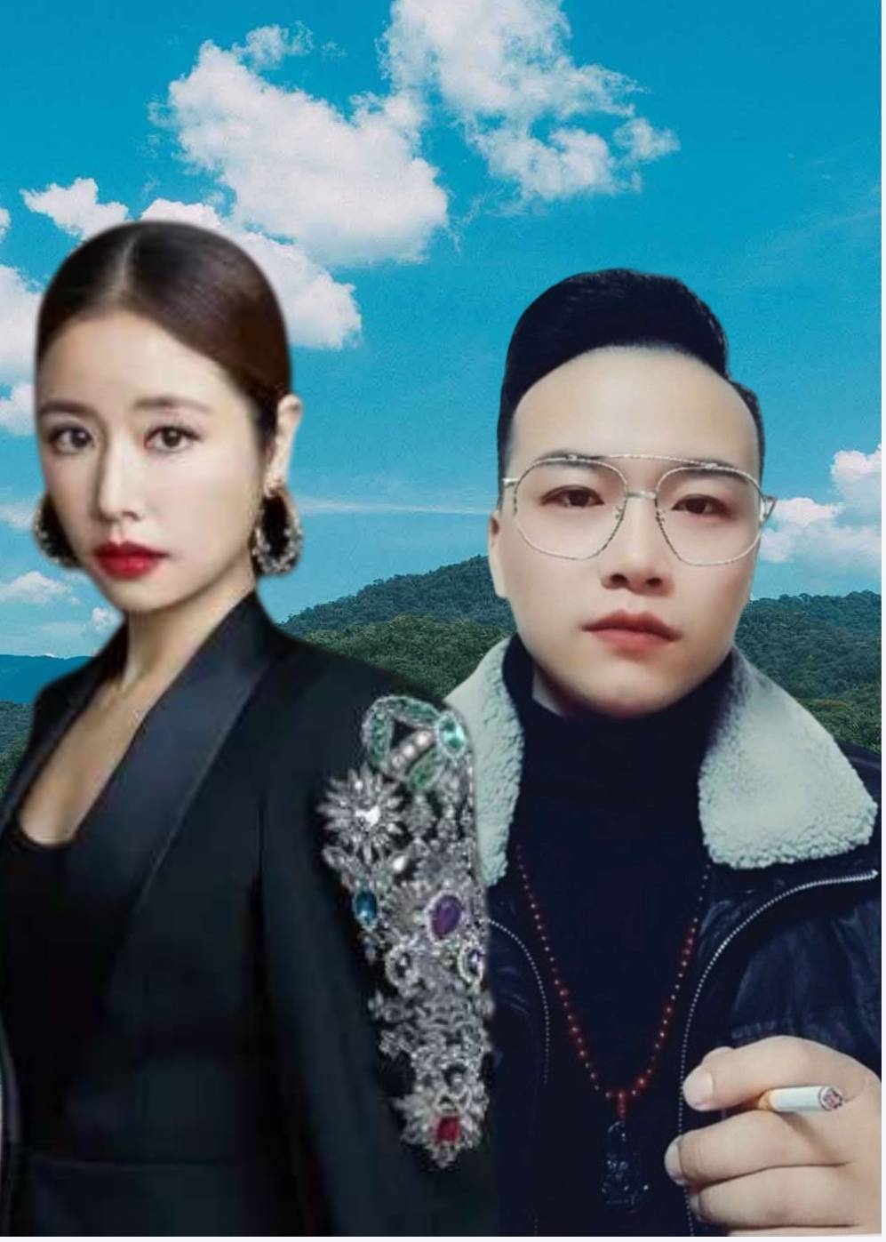 彭传伟#与明星ps合影照