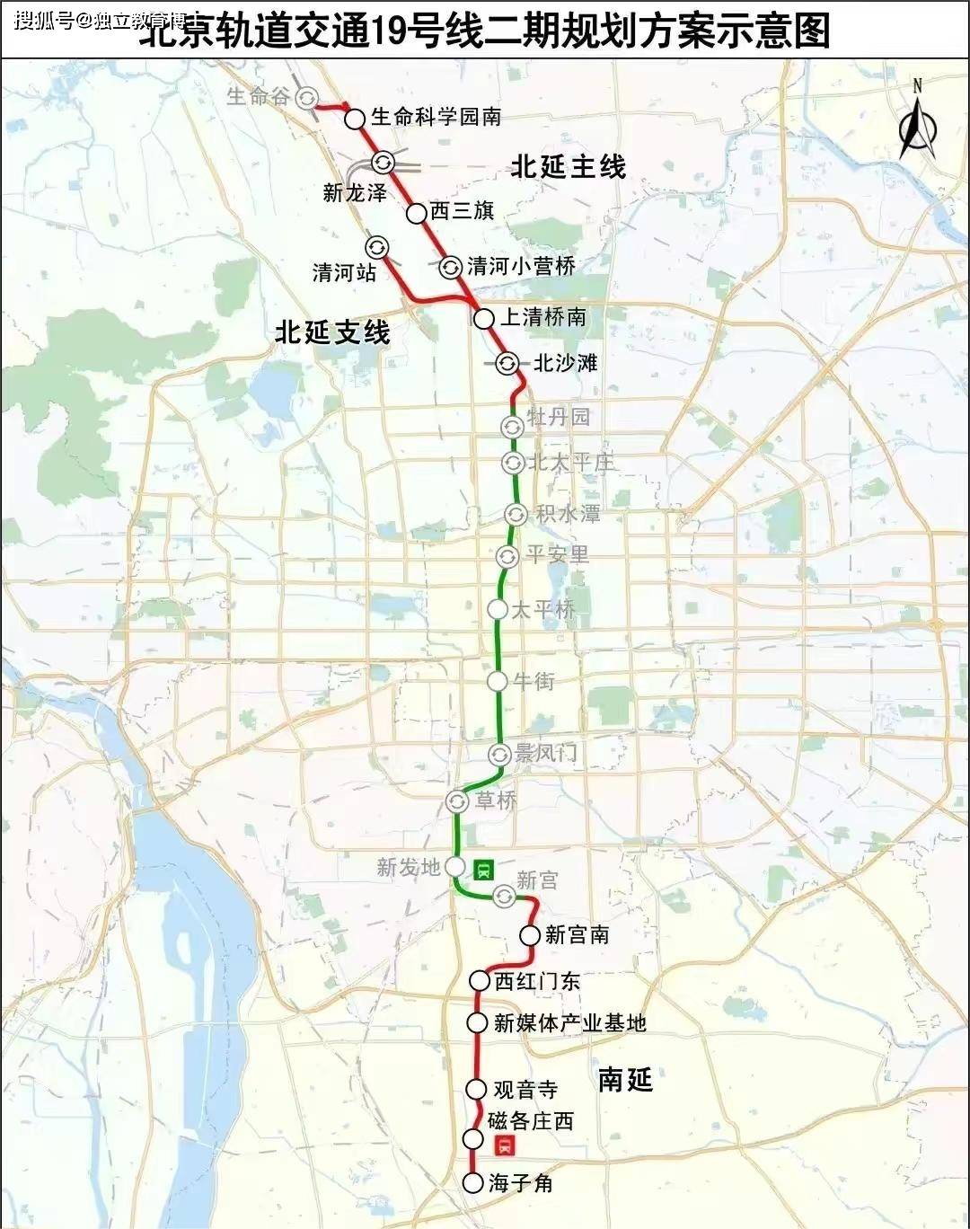 北京地铁19号线二期官宣路线和站点