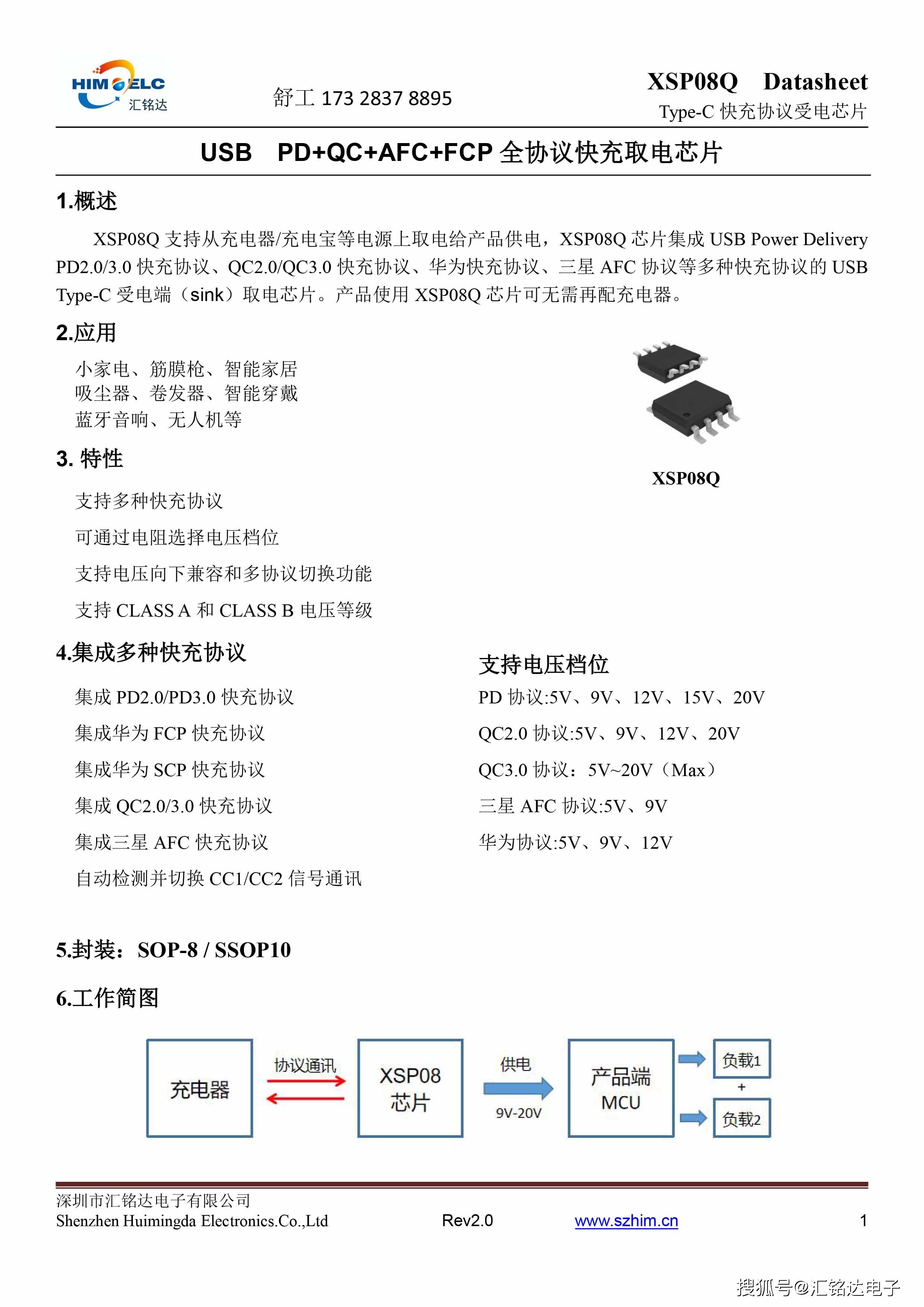小家电type-c受电端诱骗pd充电器获取5v9v12v15v20v供电--应用案例