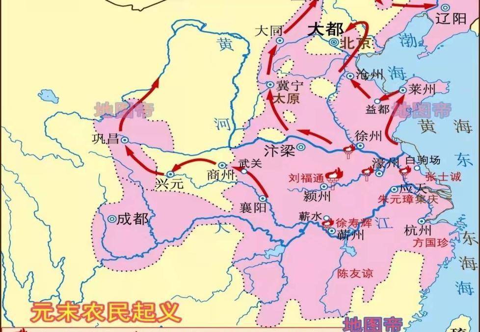 朱元璋起义过程地图图片