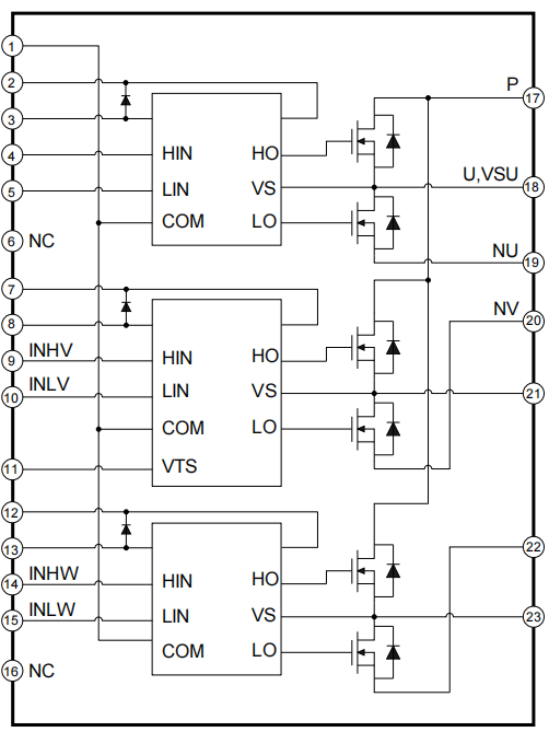 三相全桥智能功率模块