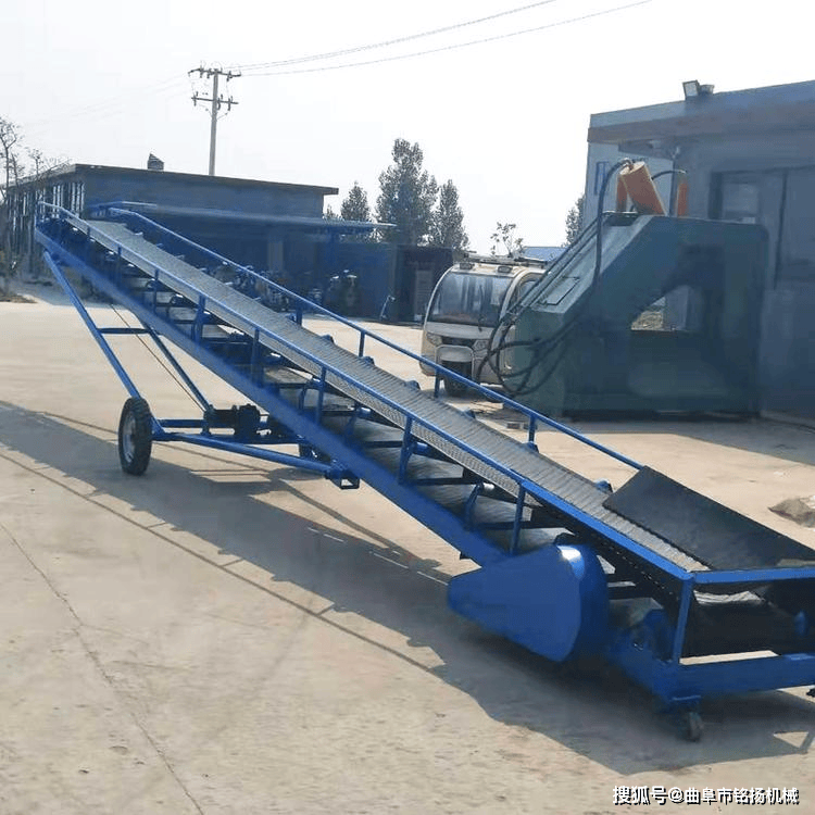 移动式货柜伸缩输送机 电动升降倾斜皮带机 小麦码垛带式运输机_倾角_