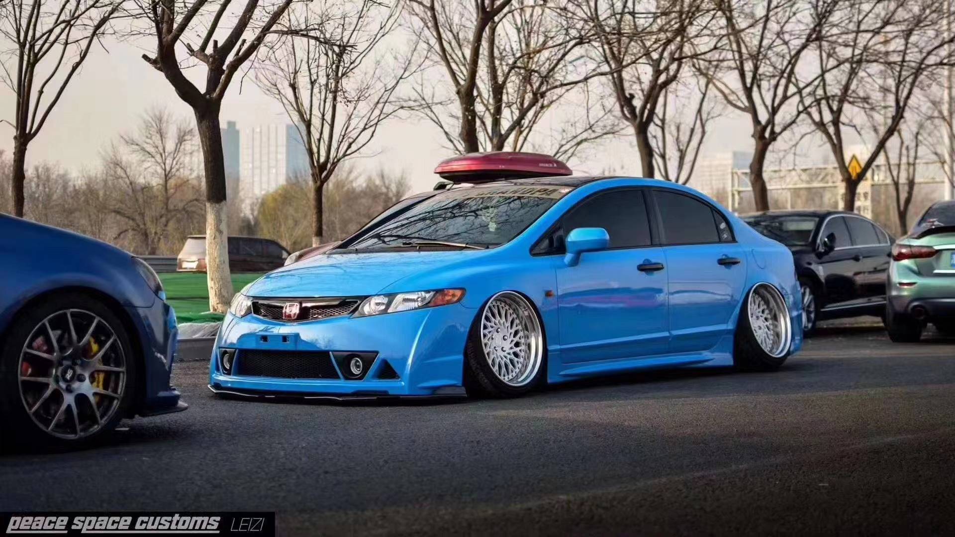 八代思域改装airbft气动避震,超低姿态,帅气非凡