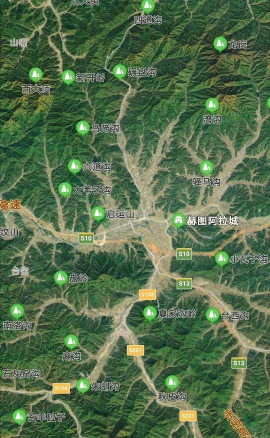 赫图阿拉城与启运山永陵位置卫星照片赫图阿拉城地图地图图为赫图阿拉