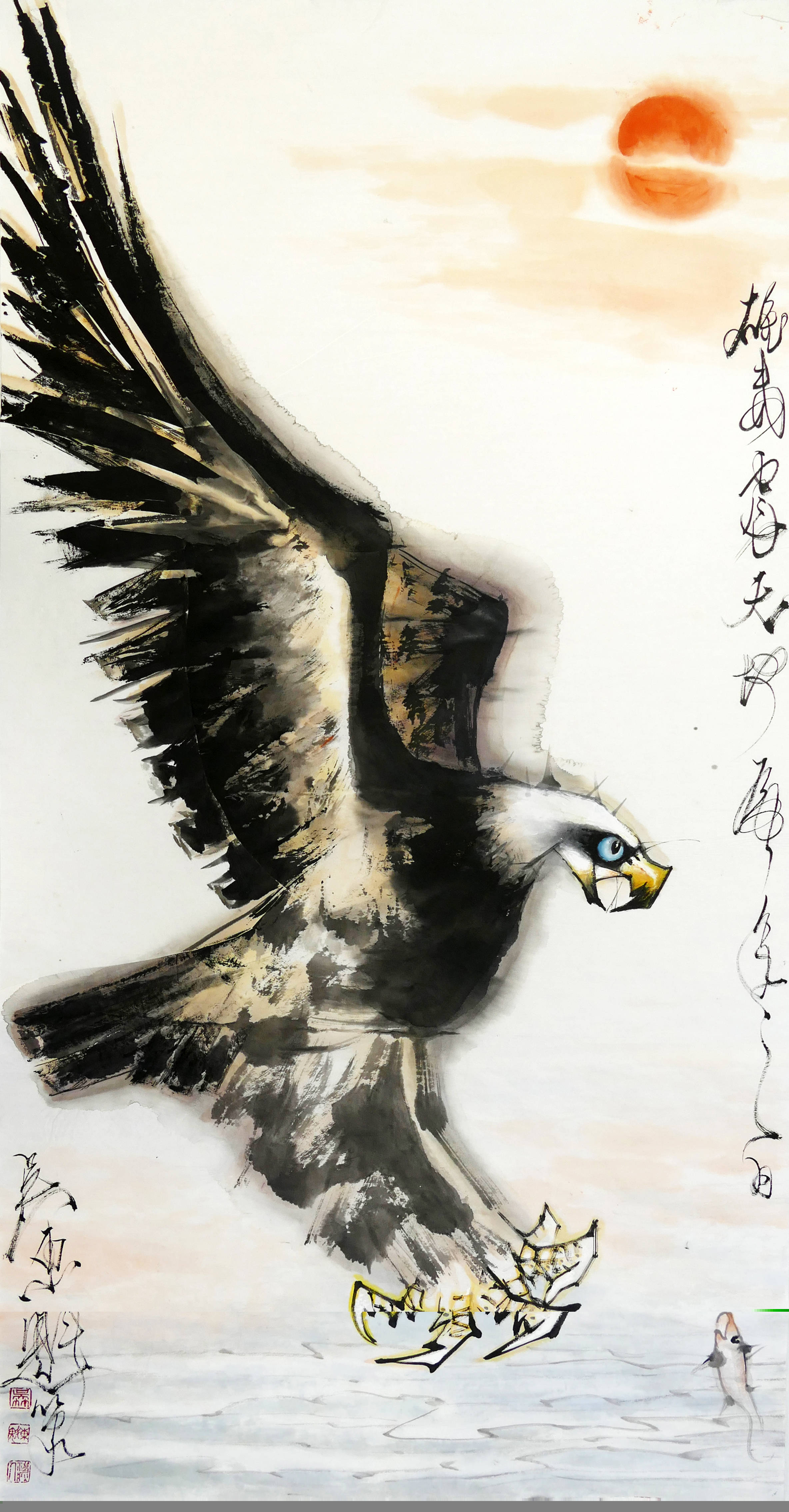著名国画家吴东魁画"鹰":俯视天下