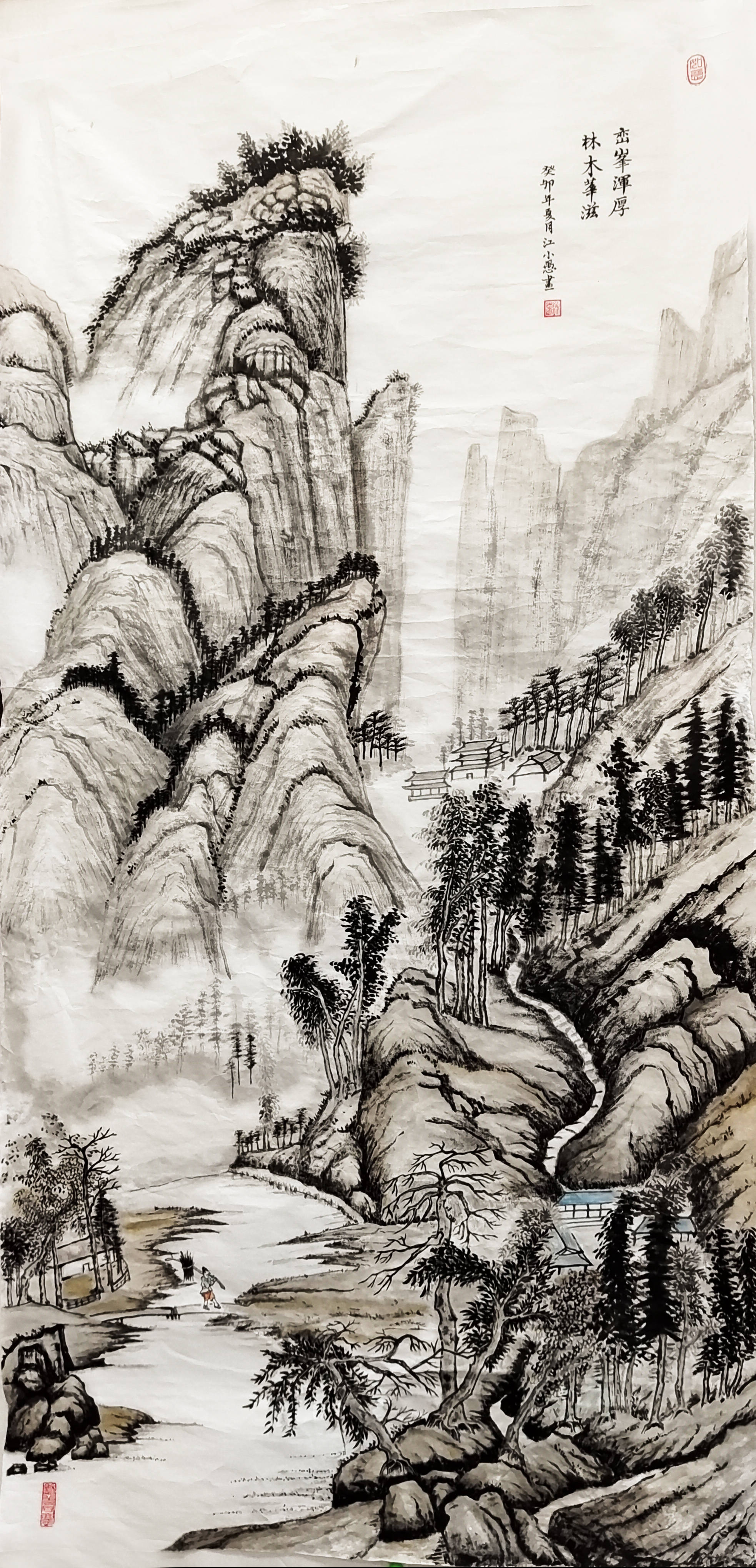 江东风(笔名:江小愚),一级美术师,湖南省醴陵市美术协会会员