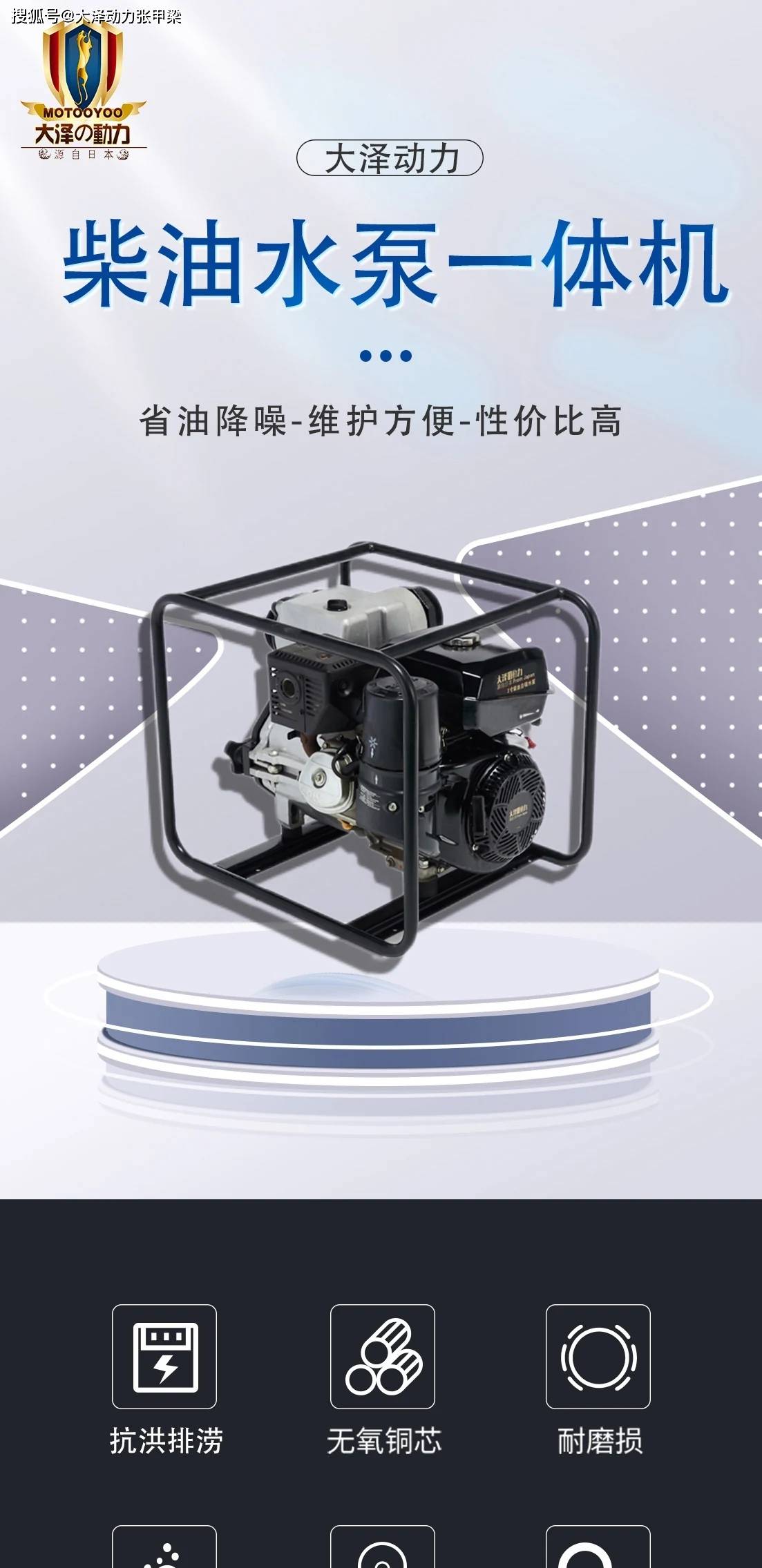 200立方柴油水泵8寸 双缸动力 大泽动力厂家