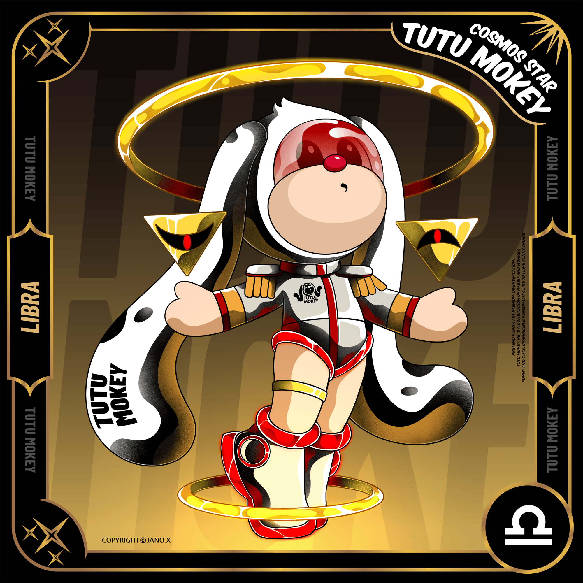 潮流艺术ip:tutumokey兔极猴-宇宙12星座主题潮玩角色插画.