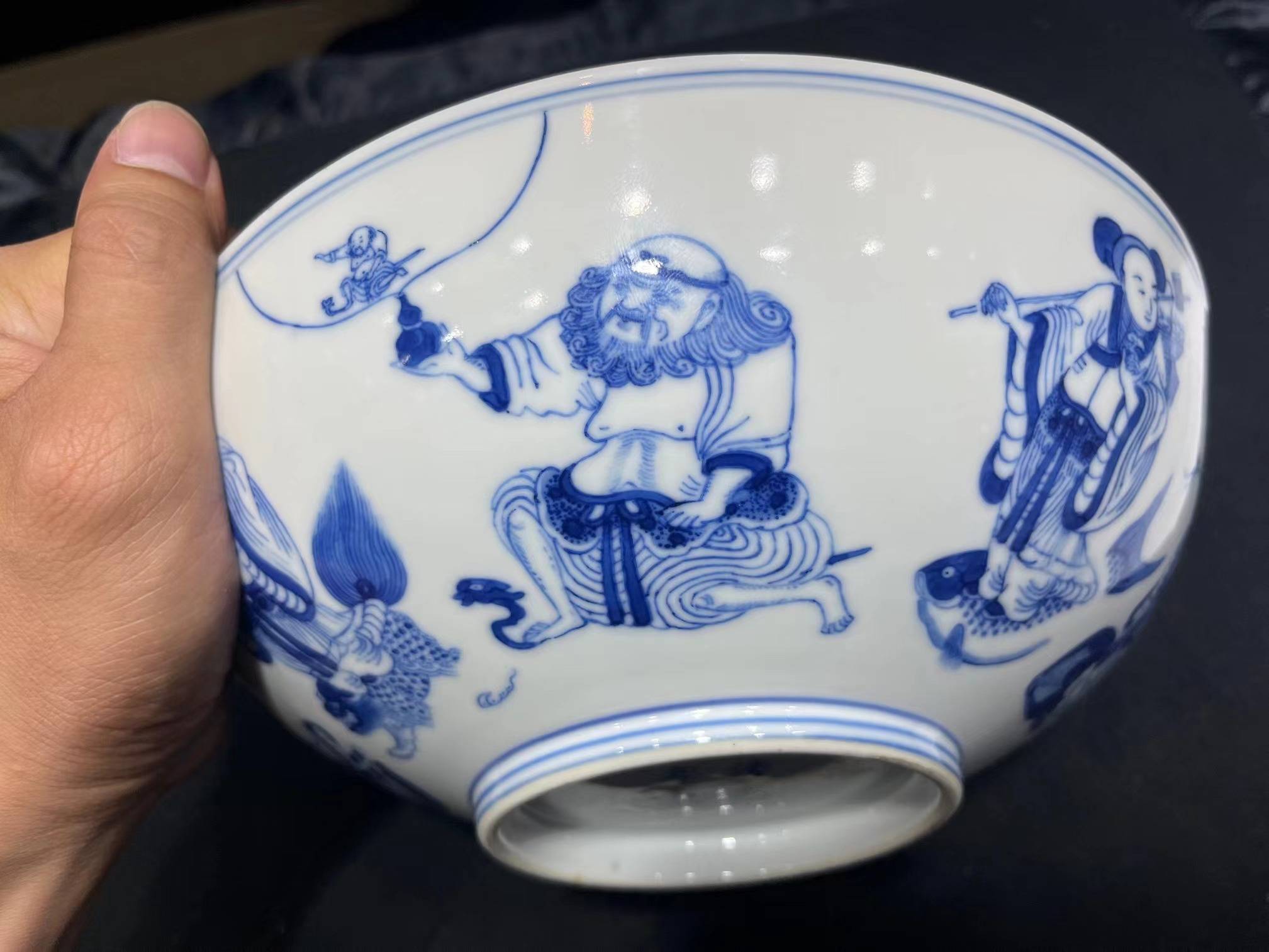 瓷言武语清光绪·青花八仙贺寿图大碗_搜狐网