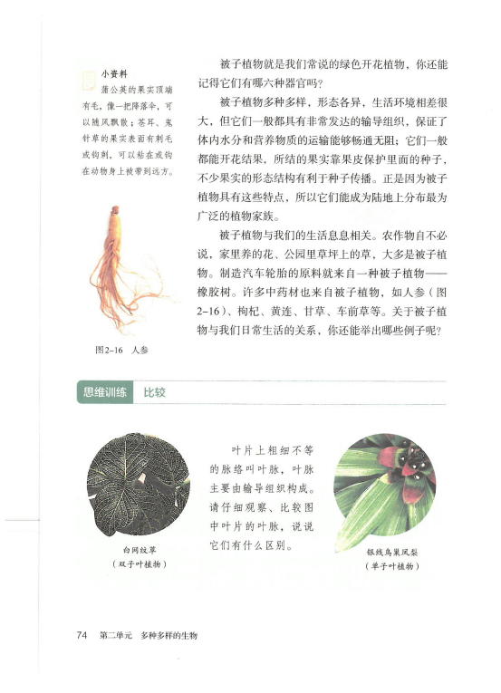 七年级上册生物书目录图片