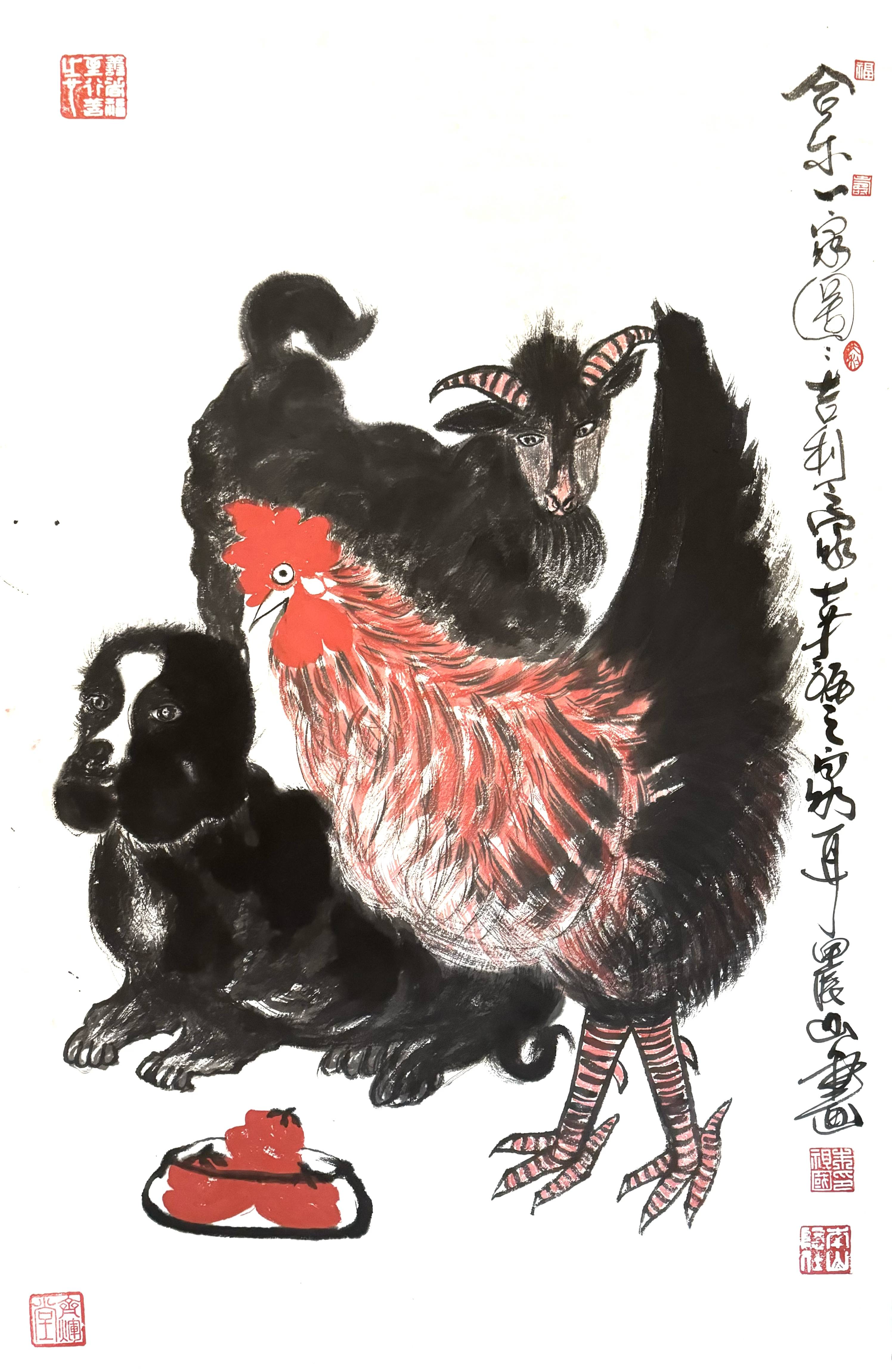 著名书画家指墨画大家朱祖国