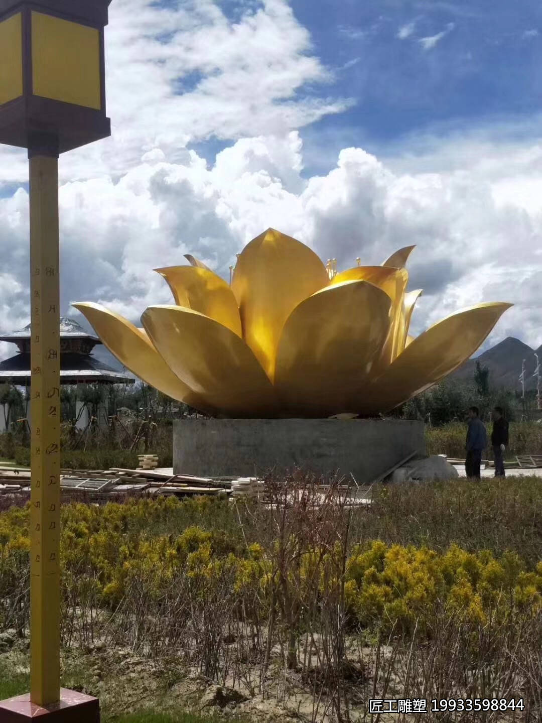 不锈钢莲花造型景观雕塑 户外大型装饰摆件小品