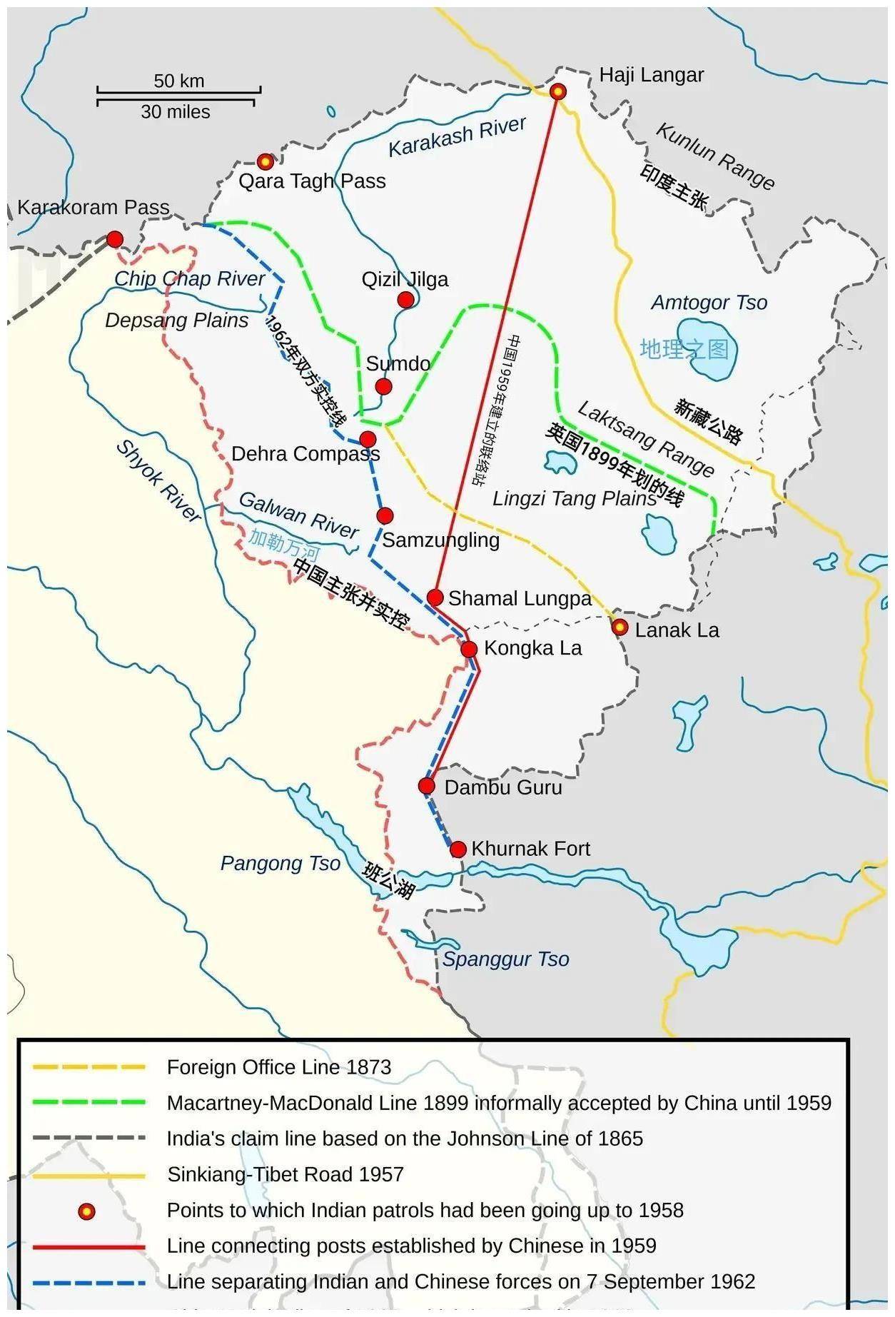 藏南印度占领地区图片