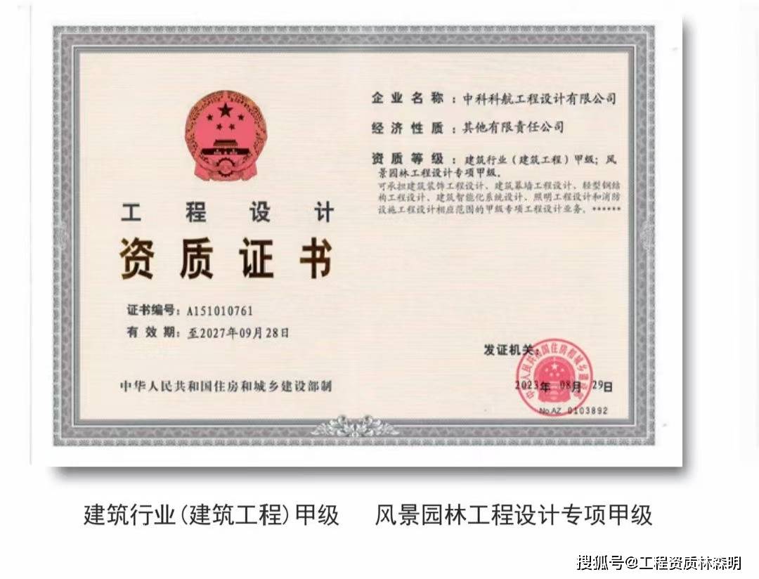 工程设计资质分级标准