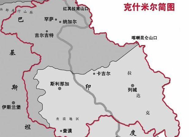 克什米尔高清地图图片