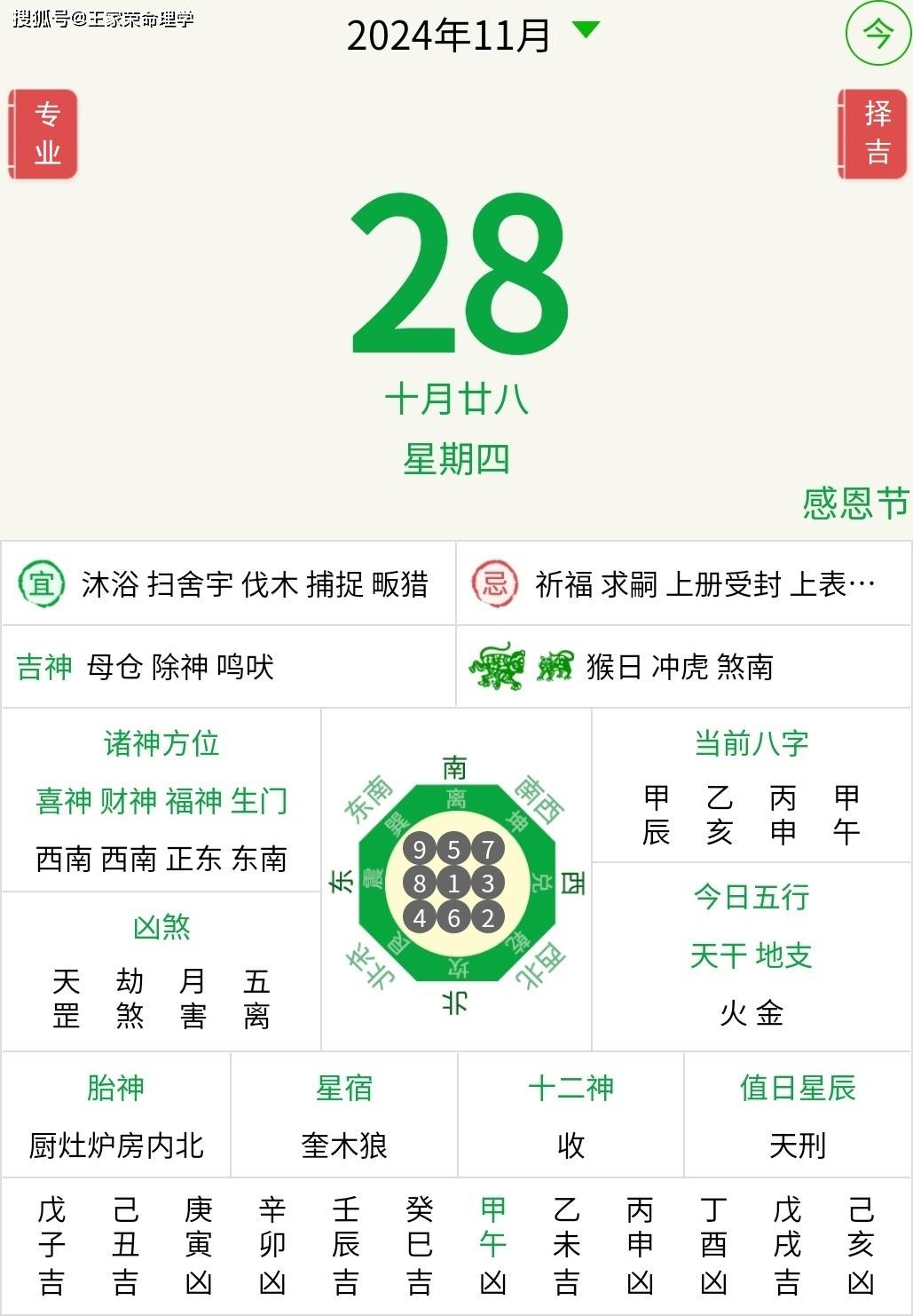 今日十二生肖运势播报2024年11月28日