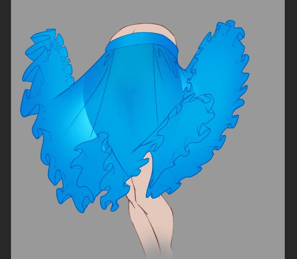 教你画出被风吹起来的裙子!