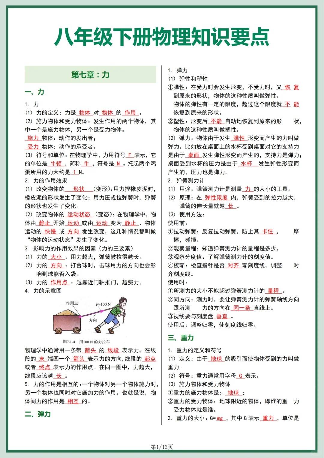 包含初二物理学习方法指导手册的词条