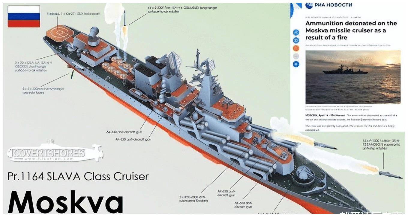 莫斯科号导弹巡洋舰在拖船往回拖的时候,还是解体沉没了!