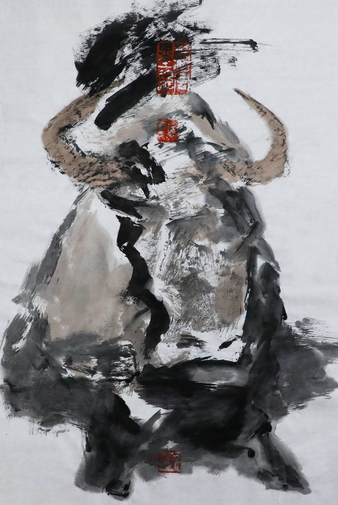 高民利先生西藏牦牛国画作品欣赏