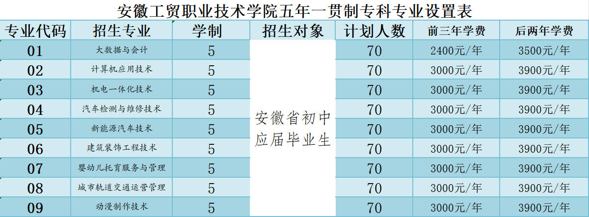 2025年安徽中考分數未達普高線？安徽工貿職業技術學院五年一貫制大專為您開啟新機遇-圖2