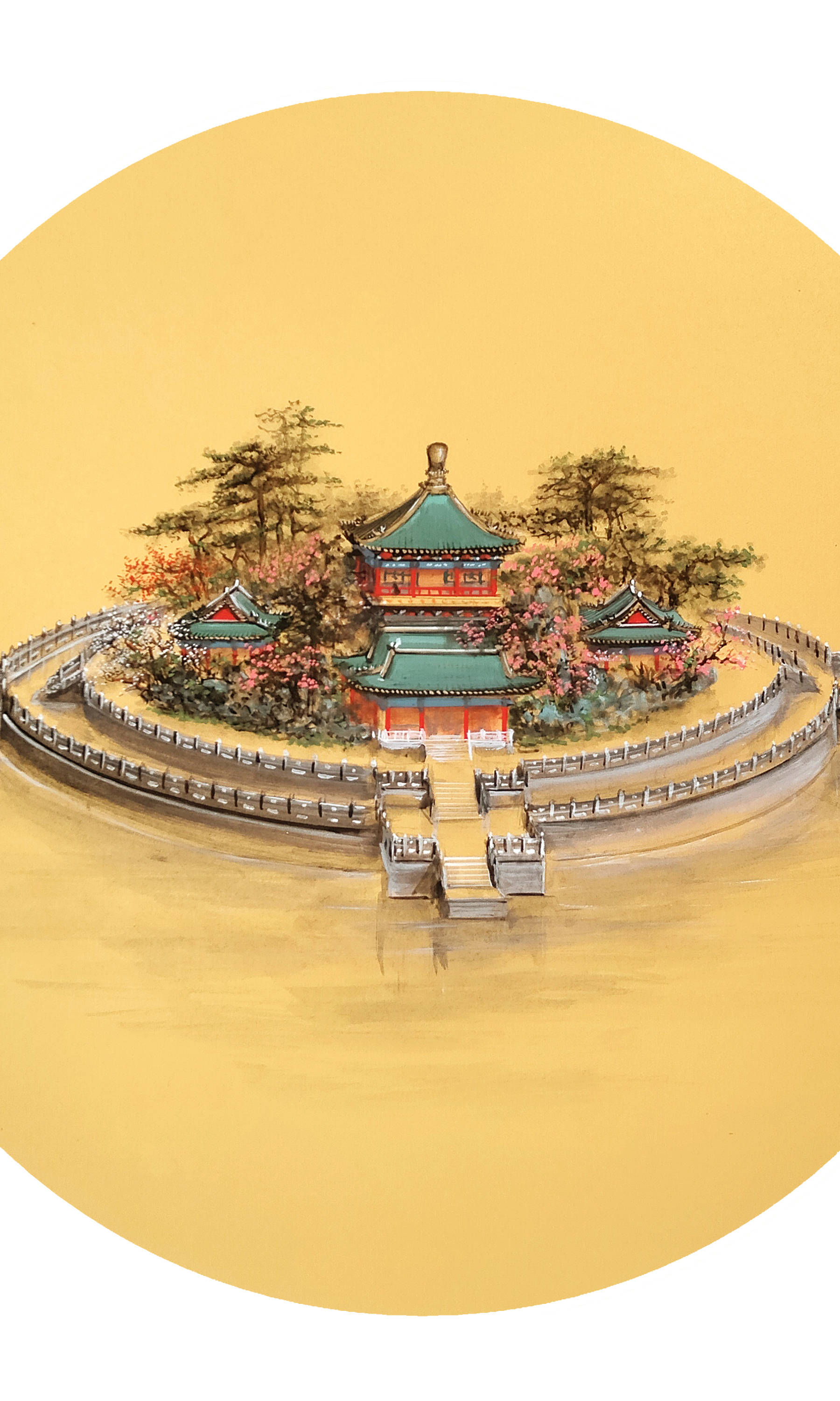 界画寒江---工笔界画《圆明园海岳开襟春景图》