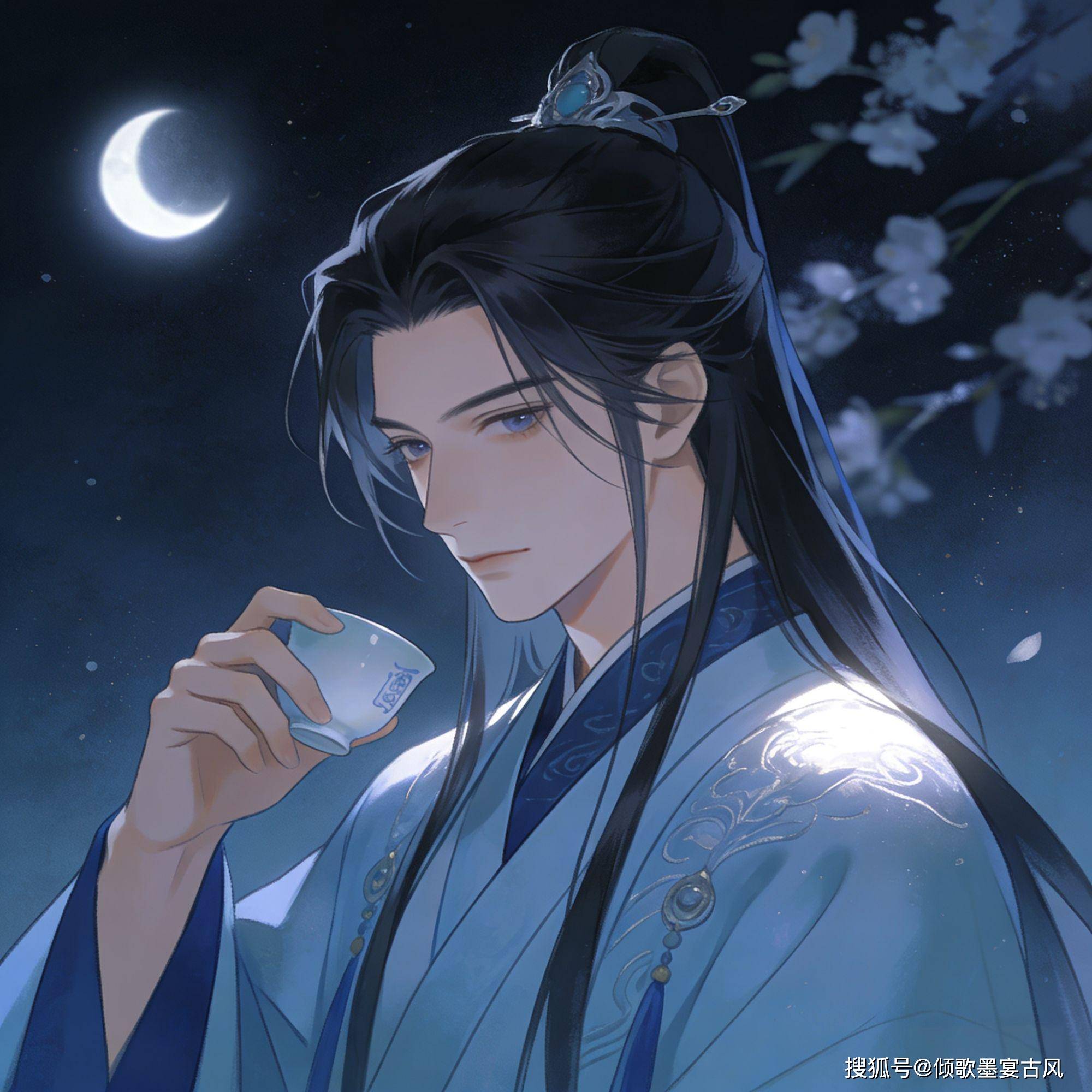 古风头像°↝寒夜围炉温旧酒,闲话当年,月色满肩头