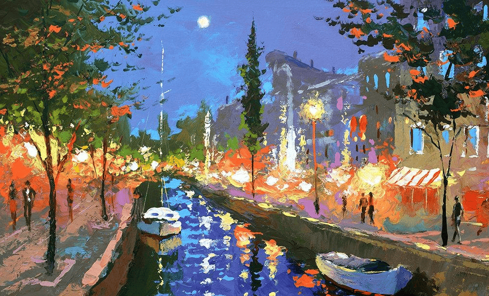 吕文扬绘画大师创作城市发展主题纪实画作