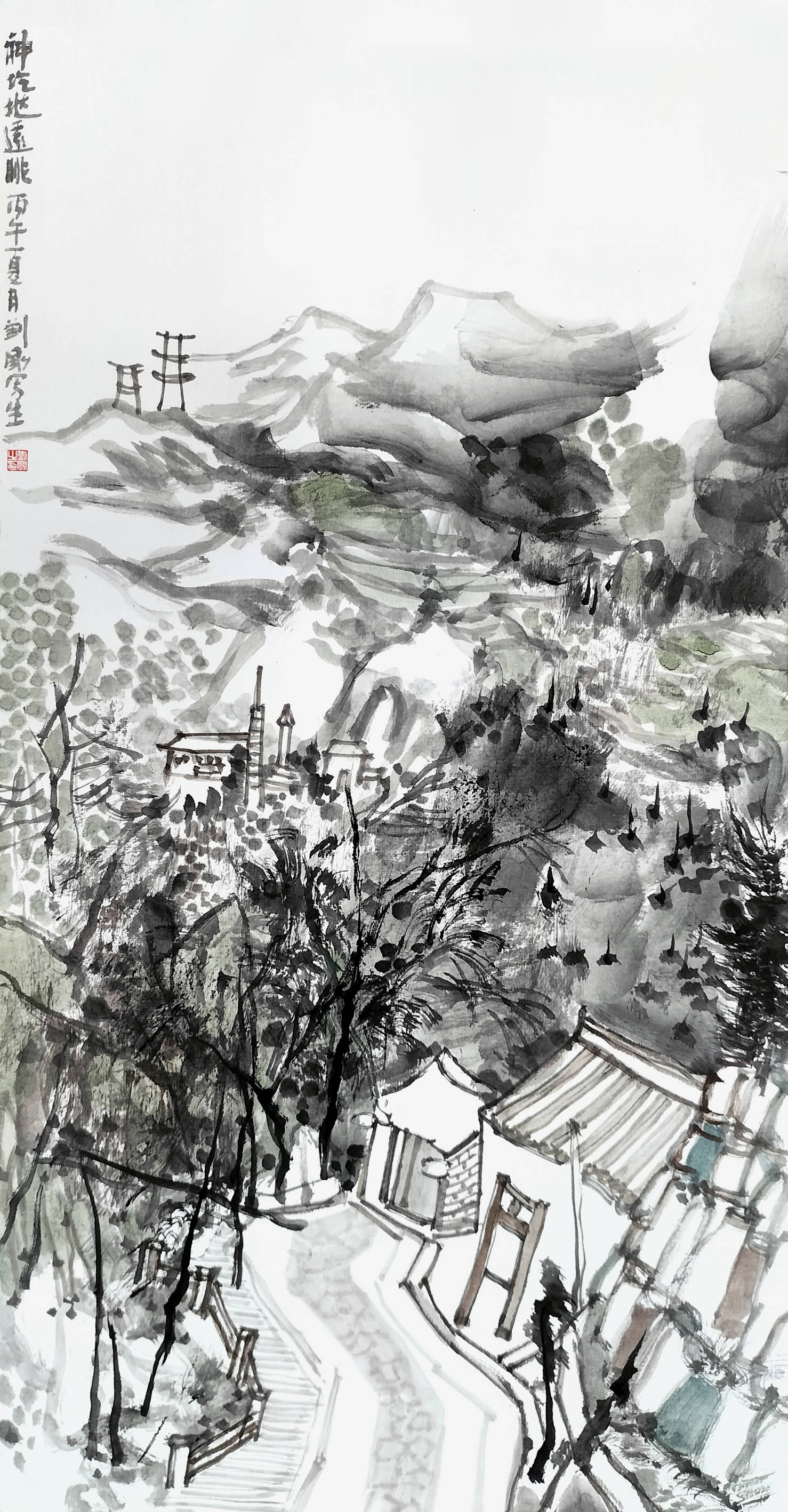 刘刚吕梁中阳写生山水赏析