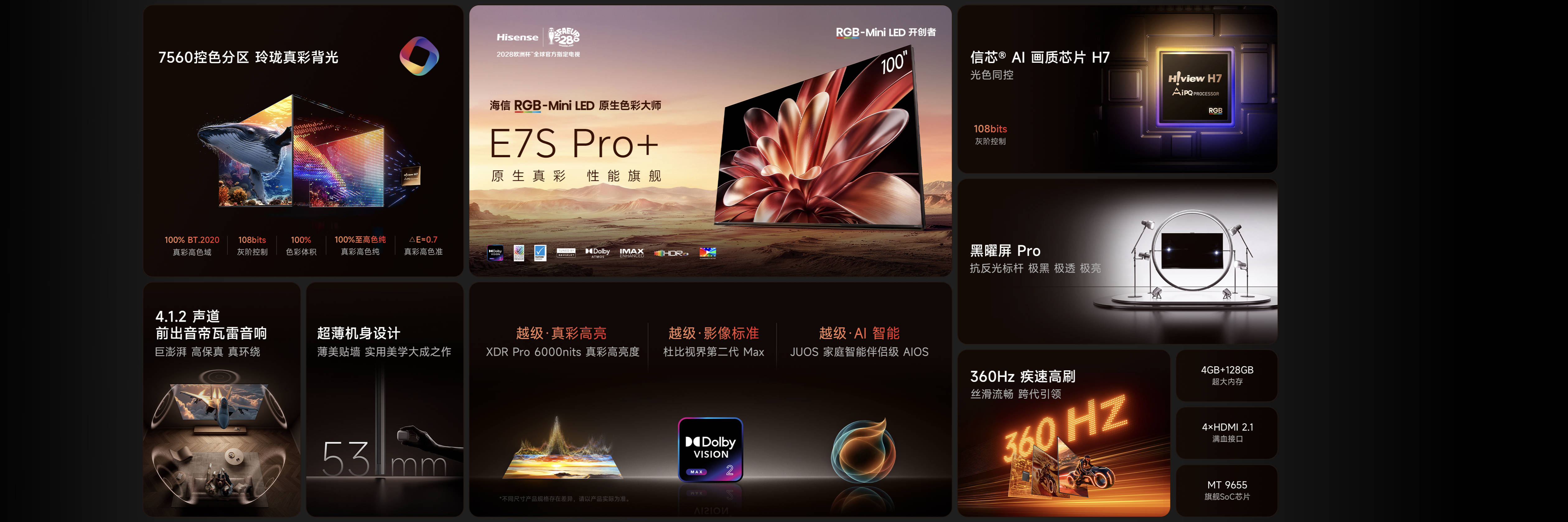 《不止画质封神！海信E7S Pro+全方位进阶，领跑次世代大屏》