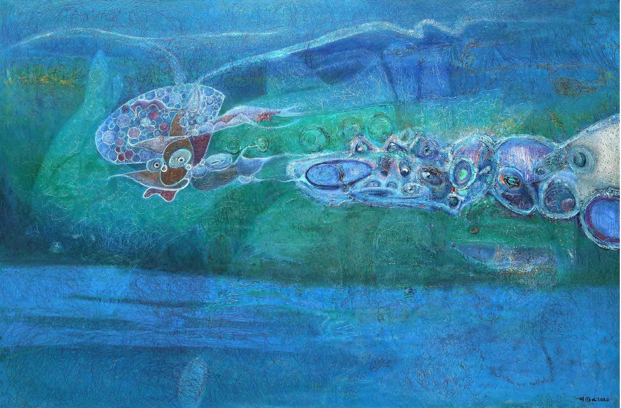 嗅到海鲜的味道 100x150cm 布面油画 2020.jpg