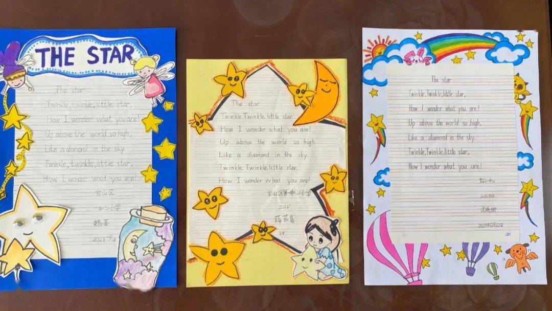 二年级的"小小书法家"则通过笔触展现英语书写的魅力.