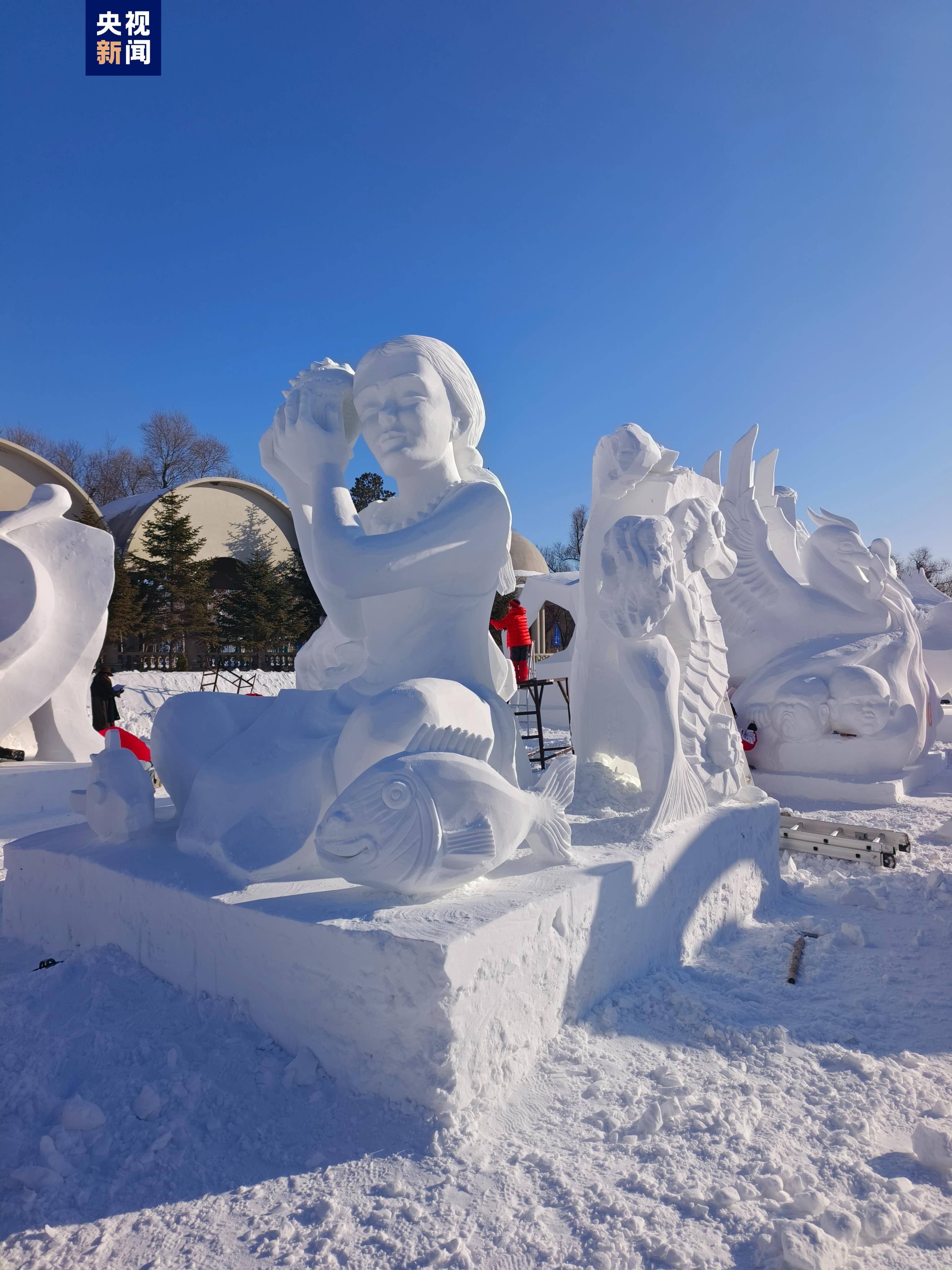 超高水平雪雕来了!各国高手在哈尔滨切磋技艺