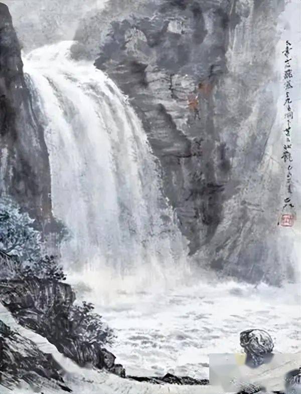 瀑布图片 山水画真实图片