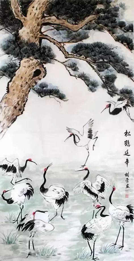 68只长寿仙鹤送给你!_年年_福如东海_海任