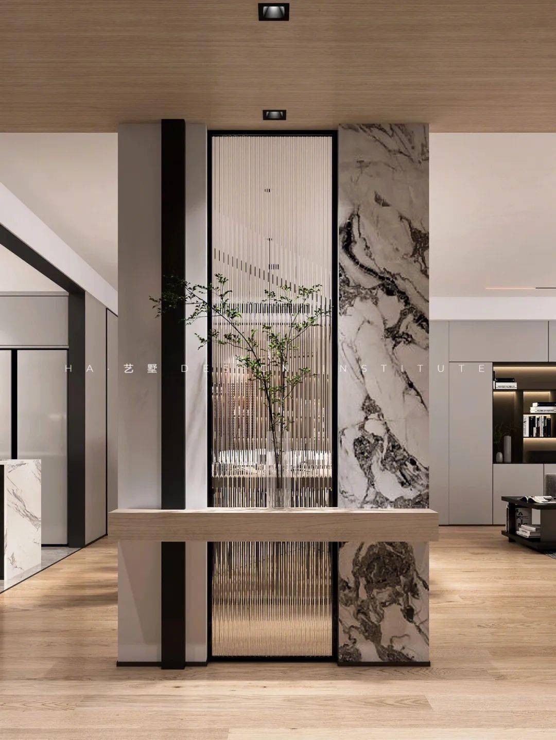 大理石玄关设计,展现现代简约东方美学_生活_纹理_品位