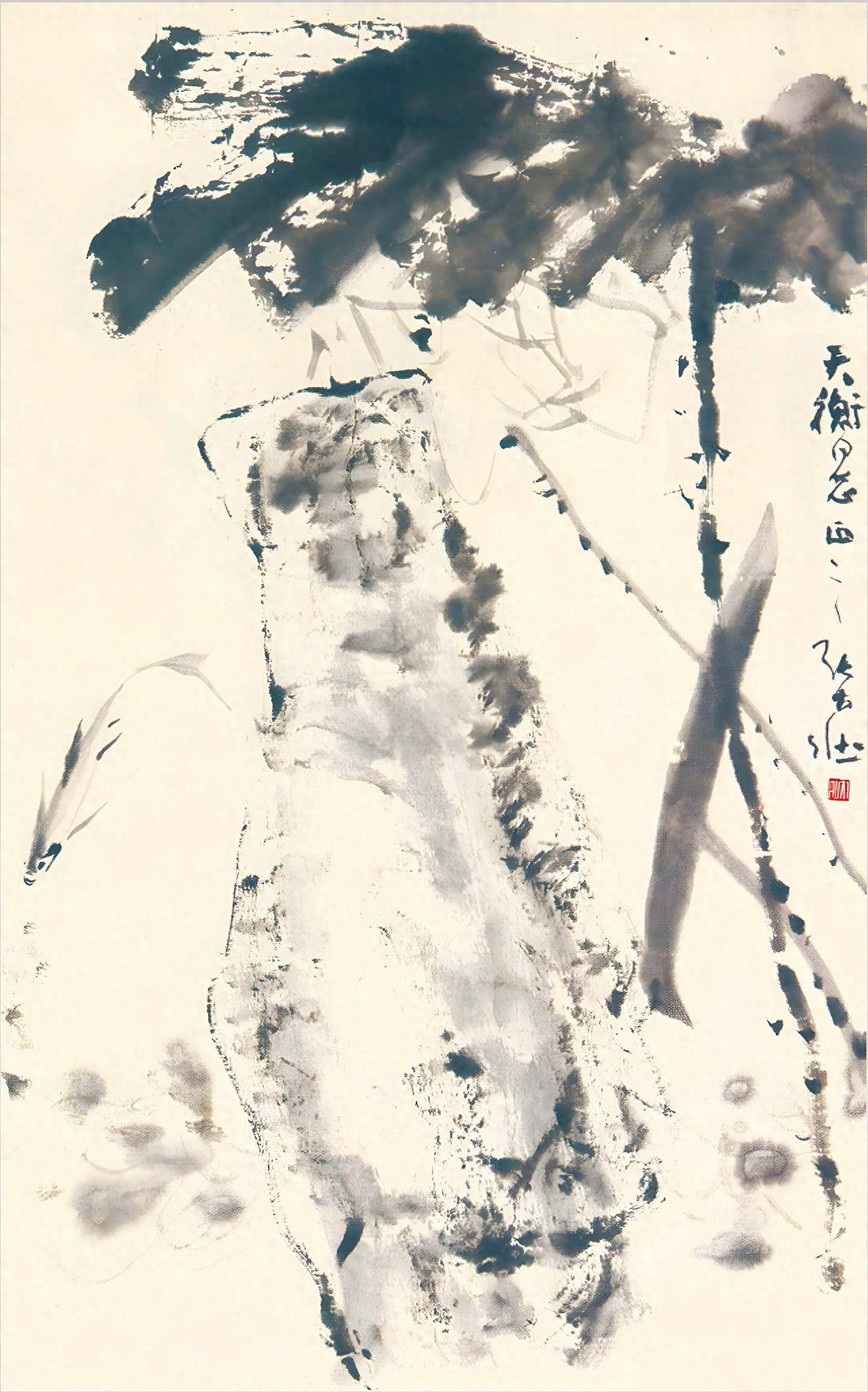 品张大壮《墨荷》图_豆庐_章太炎_篆刻