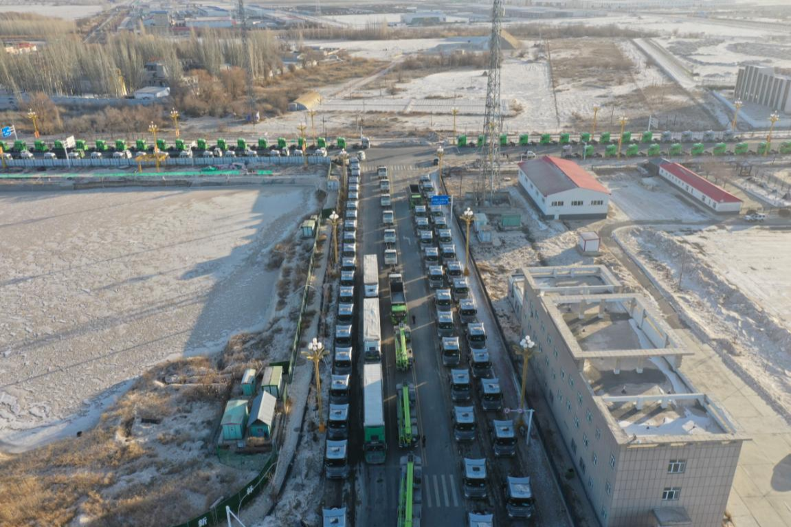 巴克图口岸俯瞰图 (王利乐 摄)新的一年,巴克图出入境边防检查站将