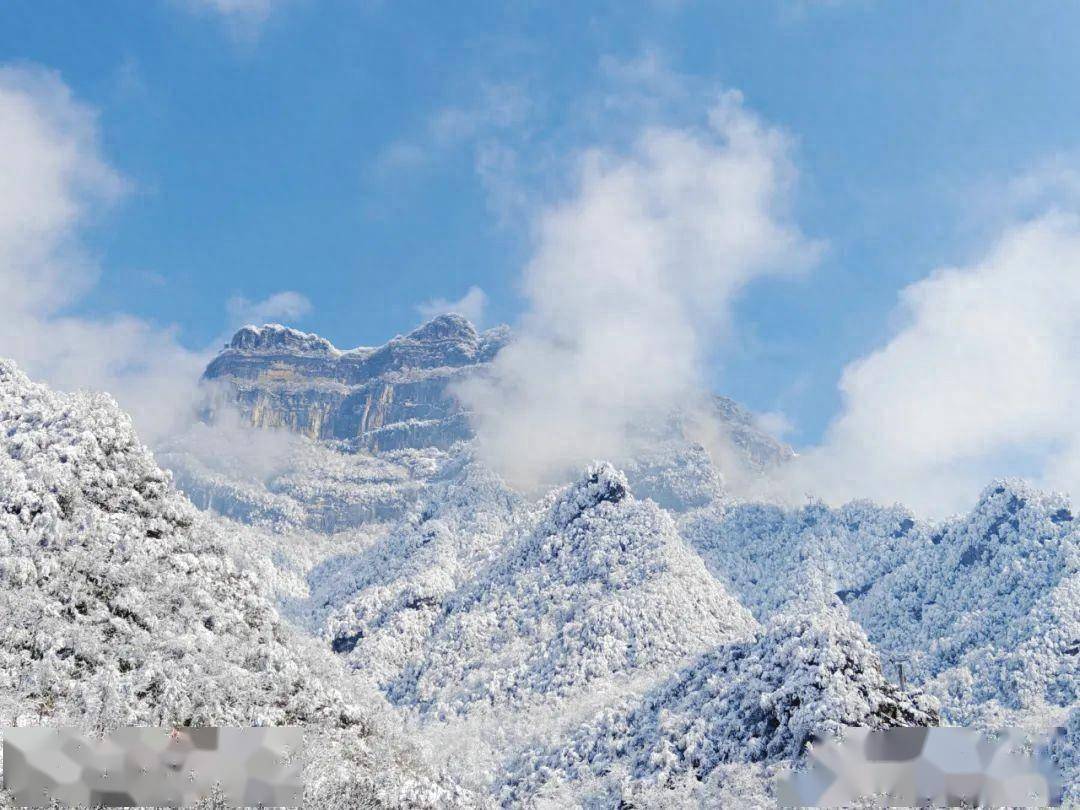 汉中龙头山雪景图片