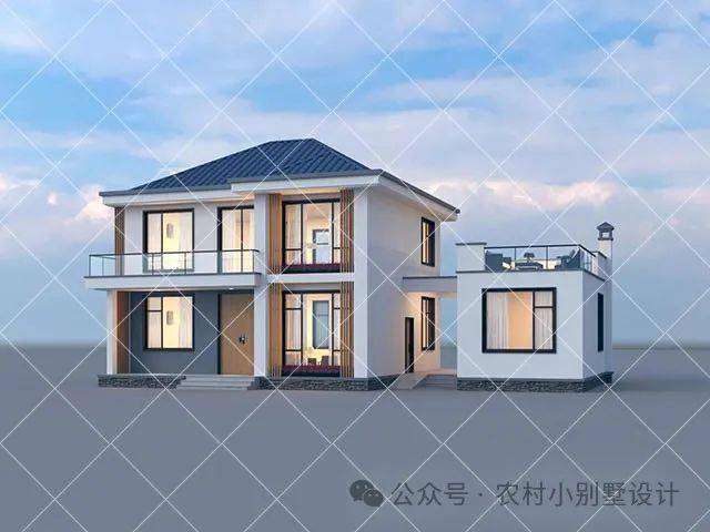 15款带偏房二层农村自建房别墅,二层都带厨房农村自建房别墅设计_图纸