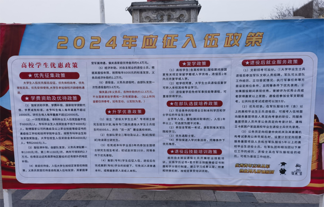 人武部统筹安排,部领导带队进社区,张贴海报,发放宣传单,赠送手提袋等