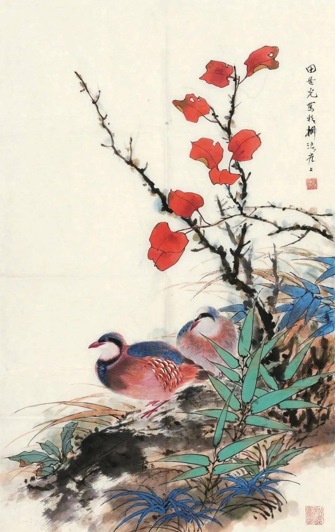 【国画天地】栩栩如生的花鸟,超有灵气!_田世光_邮票_牡丹