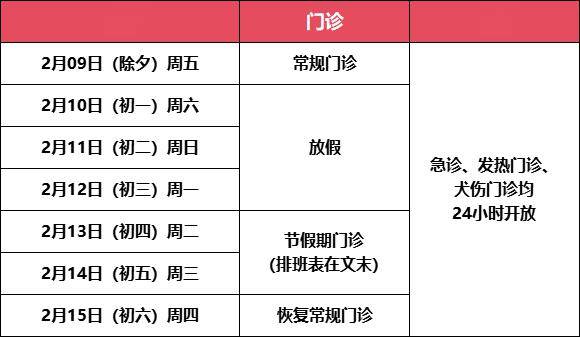 初五节假日门诊排班▼温州市中西医结合医院放假通知一二三四五六日5