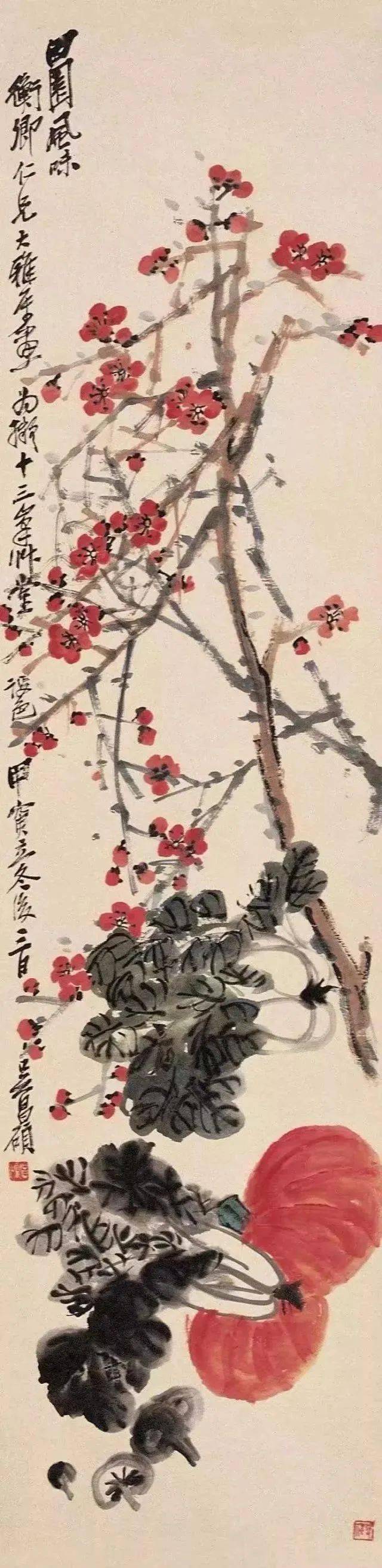 吴昌硕笔下的梅花,孤傲如侠客_国画_老梅_知己