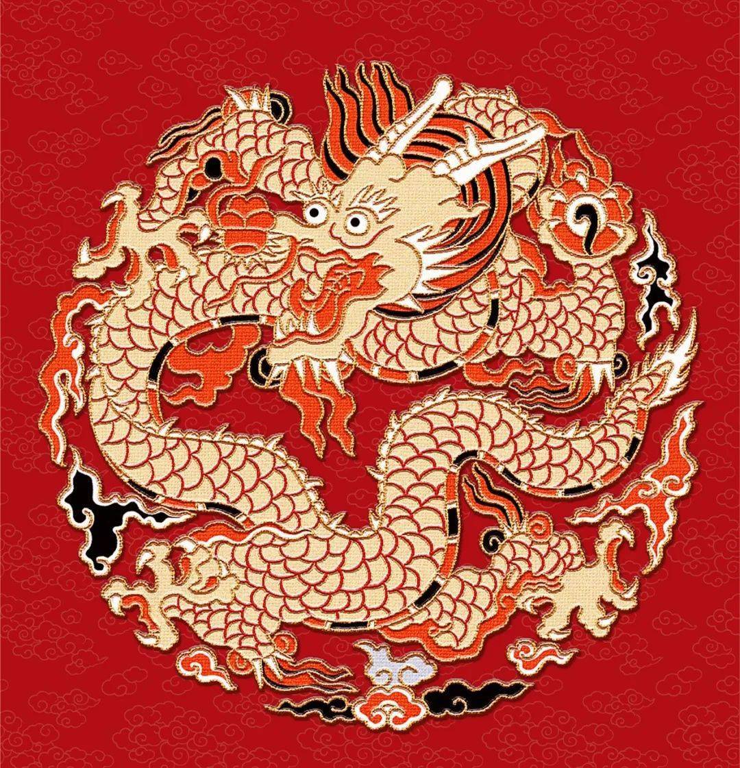 《团龙吉兆图》:图案取自于明代的团龙,来自生肖祥瑞的双倍加持